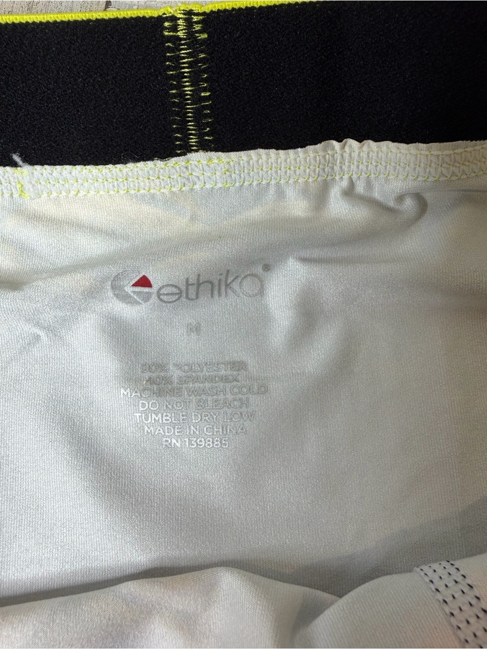 ethika Men's Mid Boxer Briefs Neon Yellow Waistband with Multicolor Print - Picture 5 of 5